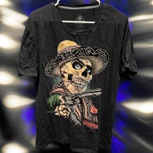 Seashore Day of the dead Black Graphic Men’s Shirt XL
